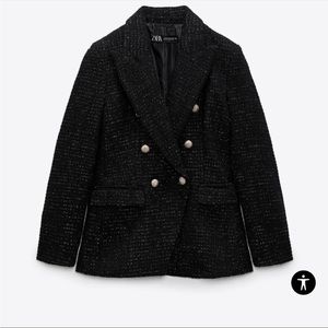 Zara Double Breasted Tweed Jacket